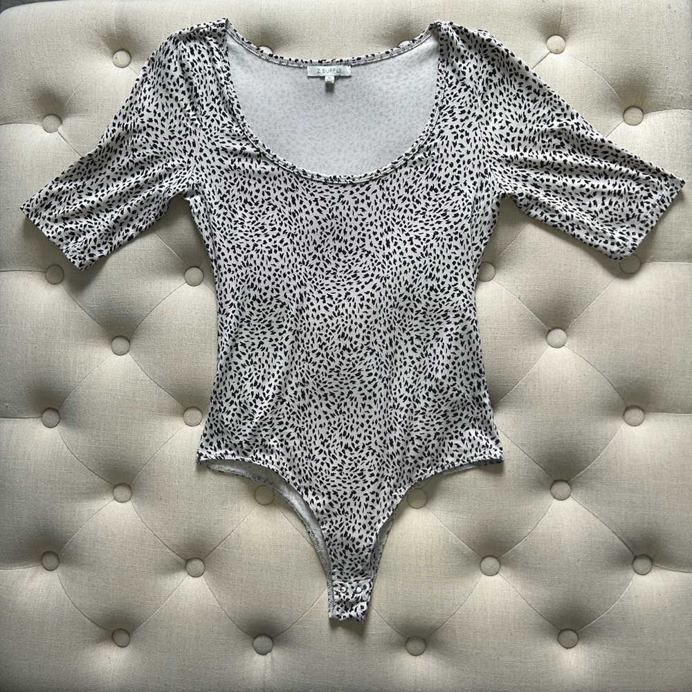 Z Supply Tan and Black Bodysuit-tagged medium but is more of a small